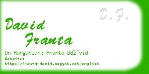 david franta business card